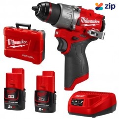Milwaukee M12FPD2202C - 12V 2.0AH Cordless Brushless 13mm Hammer Drill/Driver Kit